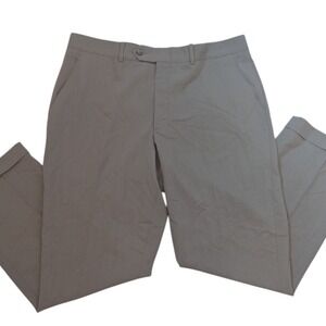 Pure New Wool Dress Pants Mens 37x31 Gray Trousers Business‎ Casual